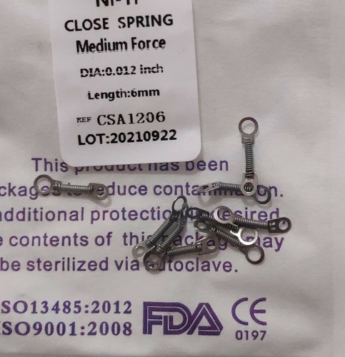 100 Pieces Dental Orthodontic Niti Closed Coil Springs 10Pcs/Pack 6 Sizes - Picture 9 of 14
