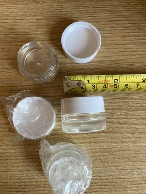 30 Stück Kosmetikbehälter mit Deckel Acryl leer Probenflasche Glas weiß Deckel