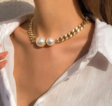Chunky Cuban Link Choker Necklace Womens Fashion Jewelry RAA