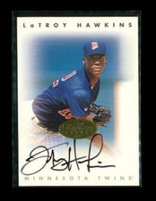 Vintage 1996 DONRUSS LEAF SIGNATURE AUTOGRAPH Baseball Card LATROY HAWKINS Twins