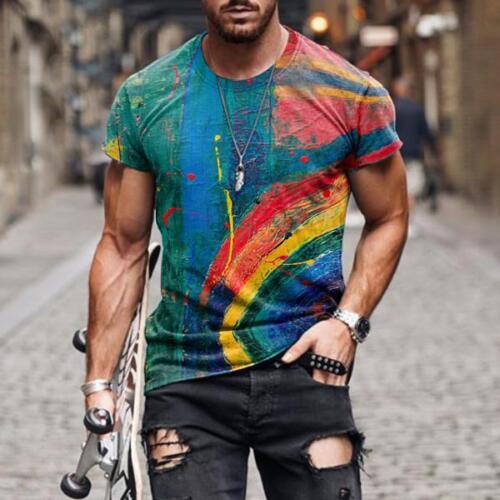 Summer New Men's Fashion Print Series T Shirt - Picture 1 of 14