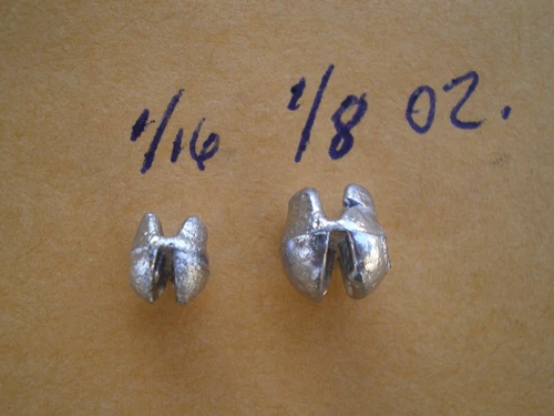 200 PCS. REMOVABLE SPLIT SHOT SINKER 1/8, 1/16 OZ. 100 EACH. F/DO-IT MOLD