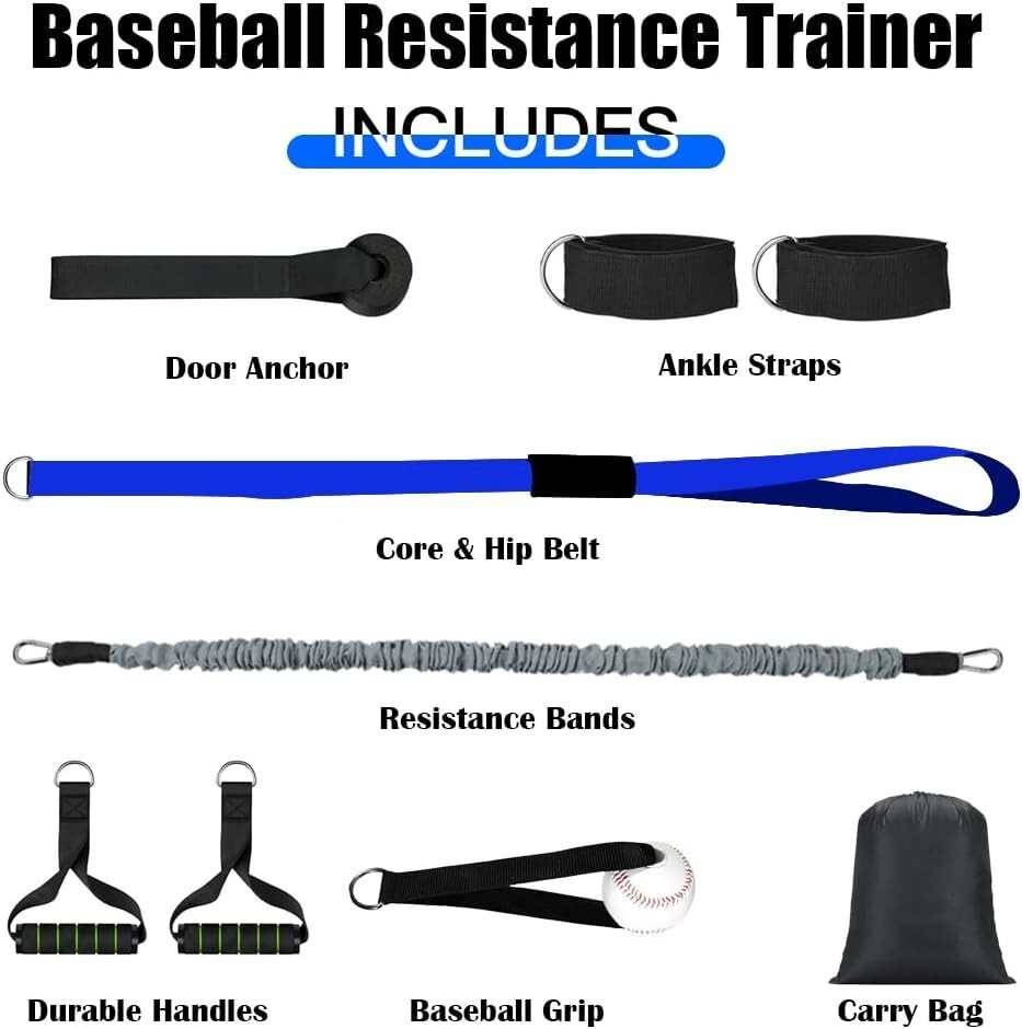Ceinture D'entraînement Baseball Core Velocity Avec 2 Bandes De Résistance – Noire, Taille Unique (occasion)