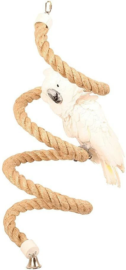 Natural Sisal Boing Rope Bird Parrot Toy Extra Large 210cm Macaws Cockatoo etc