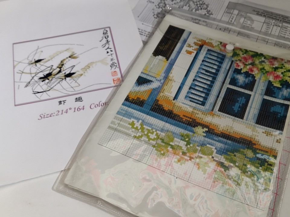 Cross Stitch Grab Bag Lot/Patterns/ Started Pieces/Instructions/Floss