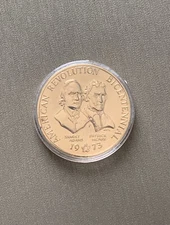 1973 American Revolution Bicentennial Commemorative Adams & Henry Medal Coin