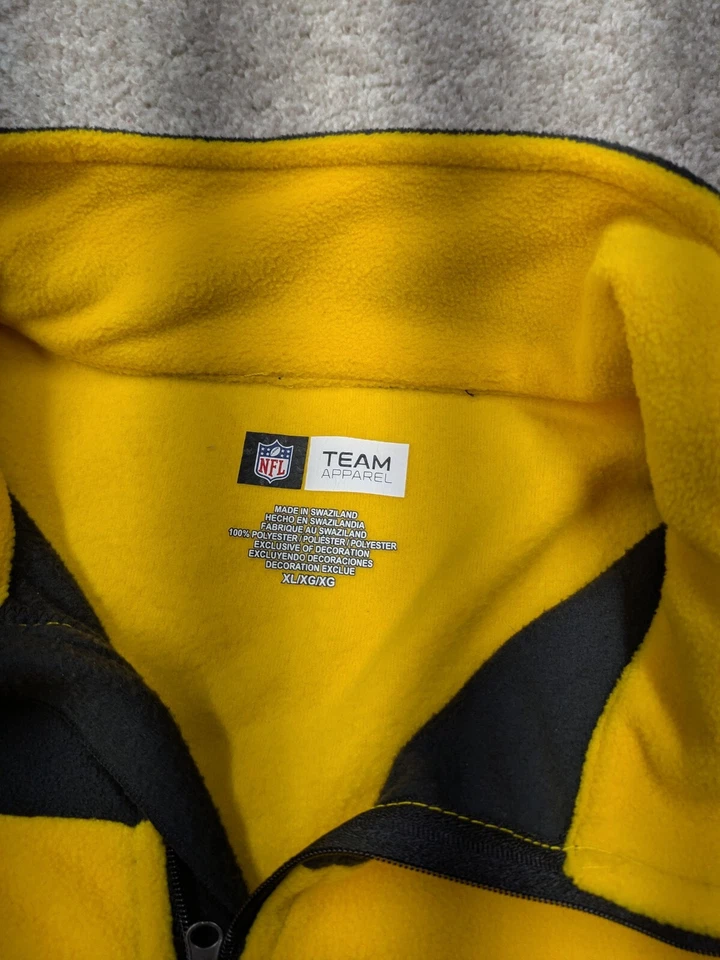 Chaqueta Pittsburgh Steelers Hombre XL Extra Grande Amarilla 1/4 Cremallera Polar Ropa de Equipo Foto 3 de 4