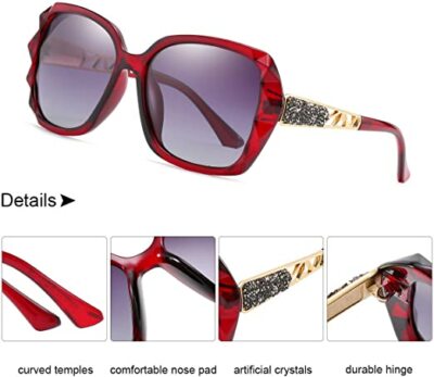 Aooffiv Classic Oversized Polarized Square Women Sunglasses  display picture 1