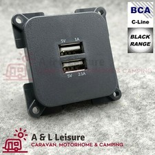 CBE C-Line BLACK RANGE TWIN USB Charging Socket Caravan, Motorhome, Camper PO428