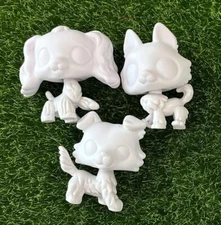 3x White Base for Pet Shop Collie Cocker Spaniel Husky DIY Paint Design Your Pet