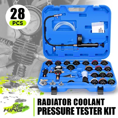 DAYUAN 28 stks Universele Radiator Druk Tester Kit, koelvloeistof Druk Tester Set koelvloeistof Vacuüm Refill Tool voor Koelsysteem (Rood