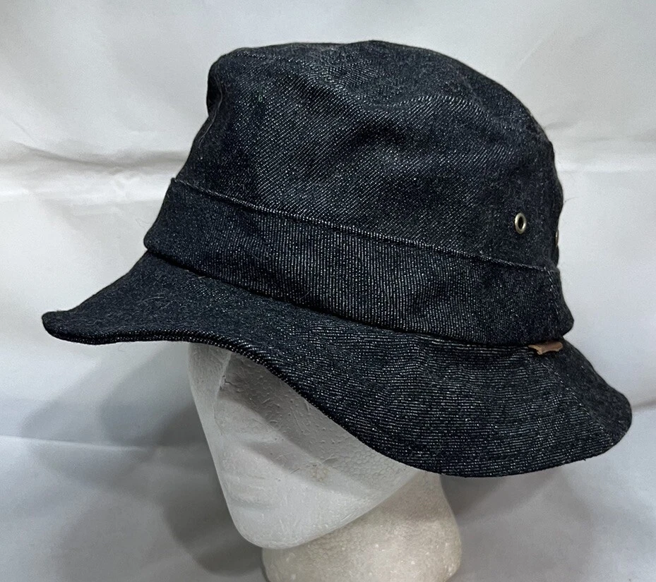 HUF Bucket Hat Clothing Company Logo Denim Made In USA Fisherman Style Cap