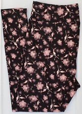 TC2 LuLaRoe Tall  Curvy2 Leggings Cute Flowers Floral Print on Black NWT U23