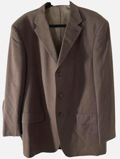 Oscar De La Renta Perfect Press Men  s 48L Wool Dark Gray Blazer Jacket 3 Buttons