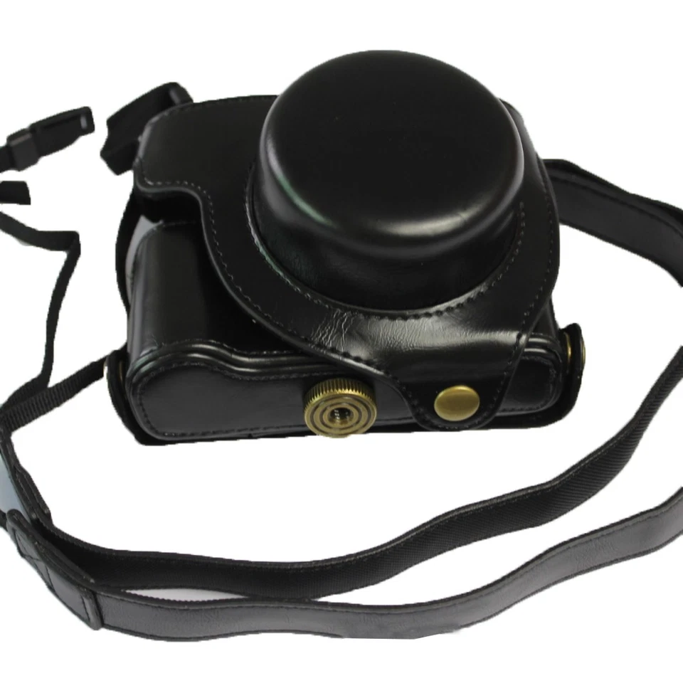 PU Leather Camera Bag Case Shell With Strap for Panasonic Lumix LX100 Mark II M2 - Image 3 of 4