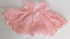 Dress Booties diaper cover Pink Handmade Crochet Set Size 0-6 months