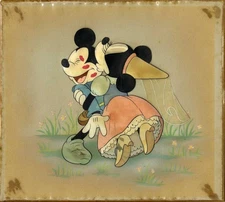 Original Courvoisier Cel of Mickey Mouse & Minnie Mouse from Brave Little Tailor