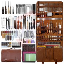 72Pcs Leather Craft Tool Kit with Storage Bag   Carving, Stamping,Sewing