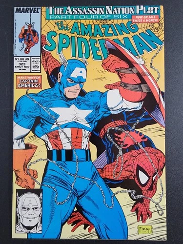 Amazing Spider-Man #323  NM  Captain America  Todd McFarlane  Marvel Comics 1989