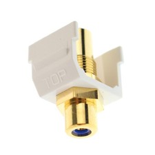 HUBBELL SFRCBFFW CONNECTOR, AUDIO/VIDEO, PASS-THROUGH RCA INSERT, WHITE