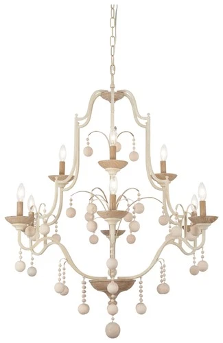 Minka Lavery 2669 Colonial Charm 9 Light 34"W Taper Candle Style - White Wash - Picture 1 of 3