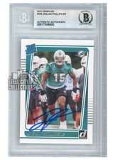 Jaelan Phillips 2021 Panini Donruss Rated Rookie Autograph Card #336 BAS