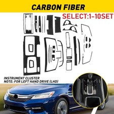 1-10set Carbon Fiber Whole Interior Kit Cover Trim For 2013-16 2017 Honda Accord