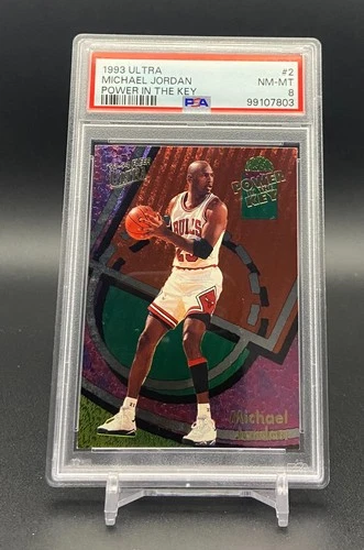 MICHAEL JORDAN - 1993-94 Fleer Ultra POWER IN THE KEY #2 - PSA 8 NM-MT