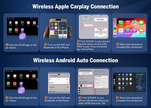 Android 14 10.1" Coche Estéreo Radio CarPlay Unidad Principal WiFi GPS DSP para Honda Civic - Imagen 16 de 20