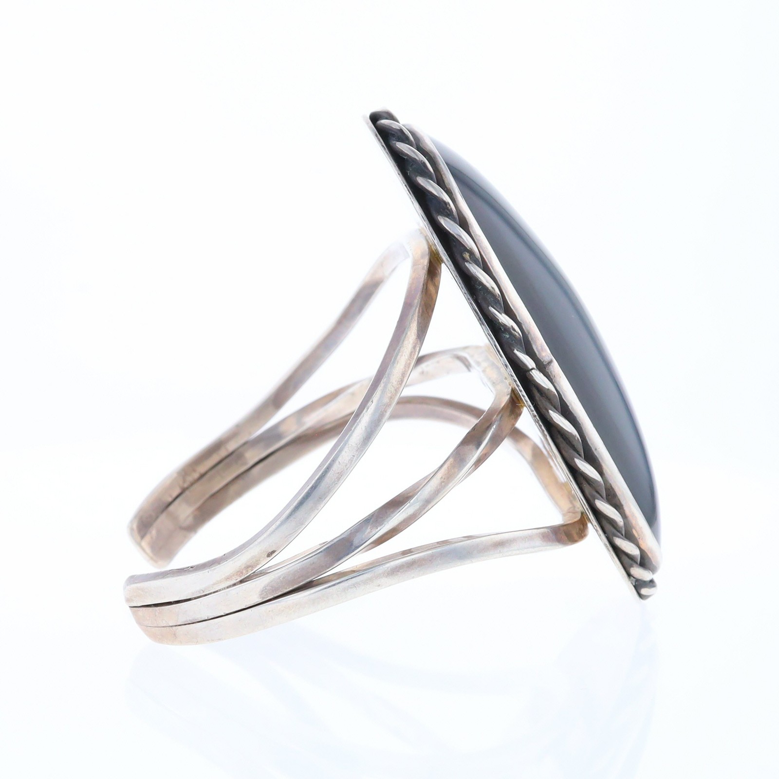 Large Native Obsidian Cuff Bracelet GV159662 - image 4