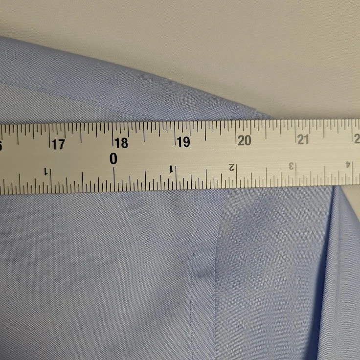 Camisa para Hombres LANDS' END XL 17-17.5 Azul Sin Hierro Supima Pinpoint Oxford Abotonada Foto 4 de 4