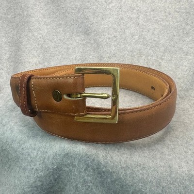 Coach 7600 British Tan Leather Belt Solid Brass Buckle  display picture 2