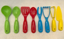 Set of 8 Children's Colorful Plastic Play Kitchen Utensils