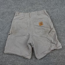 Vintage Carhartt Shorts Mens 33 30 Cement Canvas Workwear Distressed B25CMT