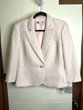 NWT Kasper Women s Size 10 Pink Polka Dot Textured Single-Button Blazer