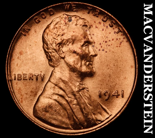 1941 Lincoln Wheat Cent- Choice Gem Brilliant Uncirculated Luster #J5281