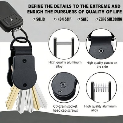 Sturdy Metal Keychain Accessory Holds Multiple Keys Effortlessly To Use