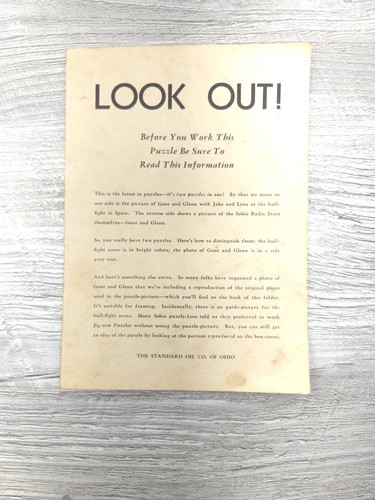 STANDARD OIL SOHIO A BULLY TIME IN SPAIN PUZZLE RADIO PREMIUM 1933 250 TEILE - Bild 6 von 8