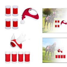 4Pcs Horse Leg Wraps Horse Christmas Hat Warmer Equestrian Equipment Leggings