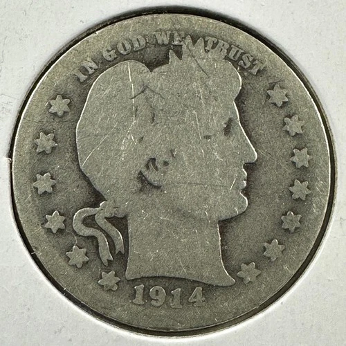 1914-D 25C Barber Quarter, Contains 0.1808oz of SILVER (87474)
