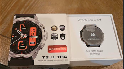 KOSPET Tank T3 Ultra Smart Watch GPS for Men, 5ATM Waterproof, Pressure&Altitude