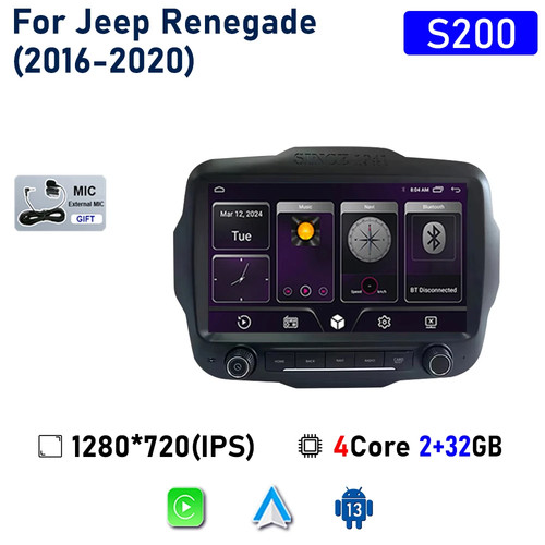 Apple CarPlay GPS Android Auto Autoradio 8G+128G für Jeep Renegade 2016-2020 - Bild 17 von 39
