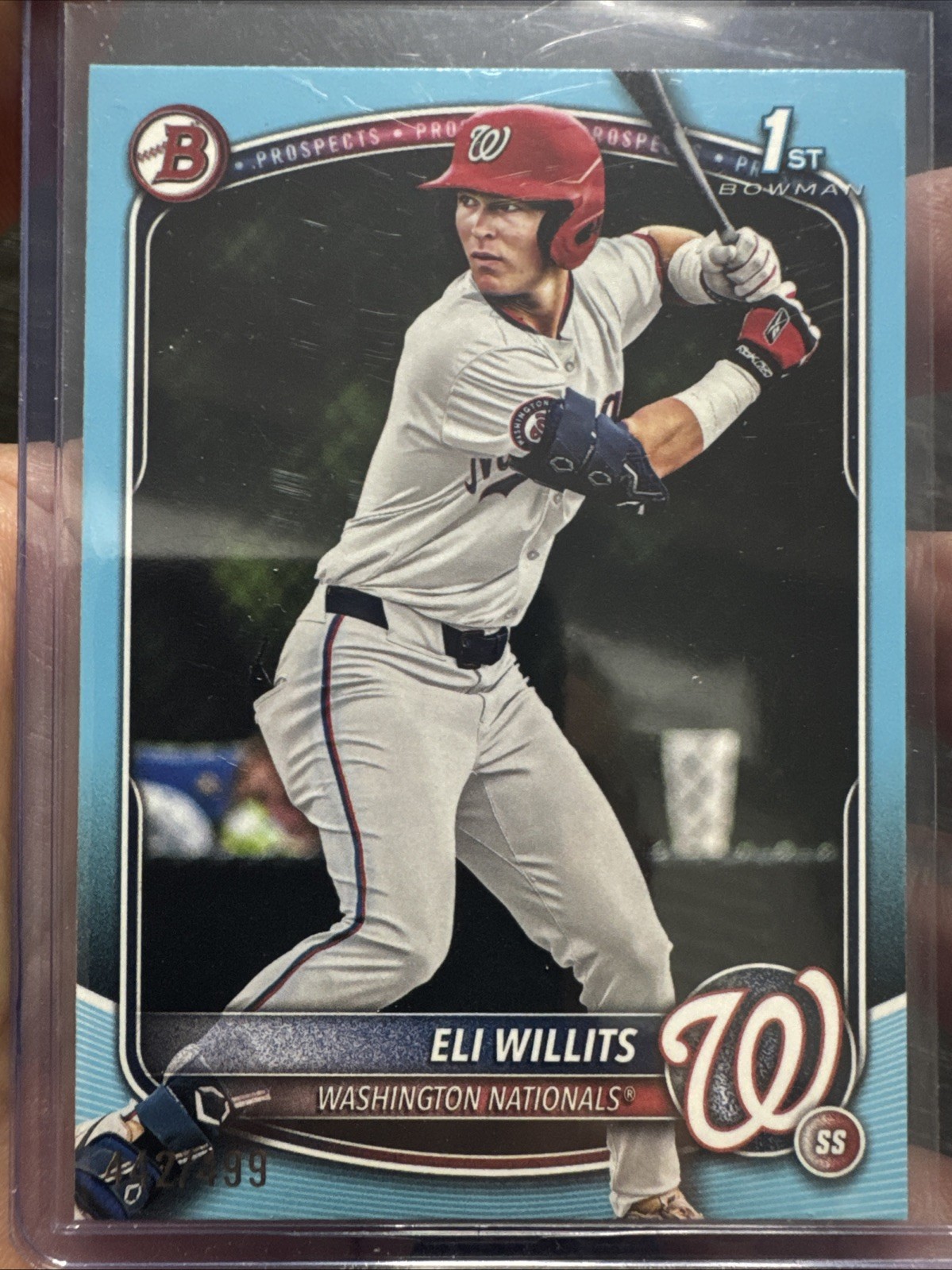 2025 Bowman Draft Eli Willits #BD-1 1st Bowman Sky Blue /499