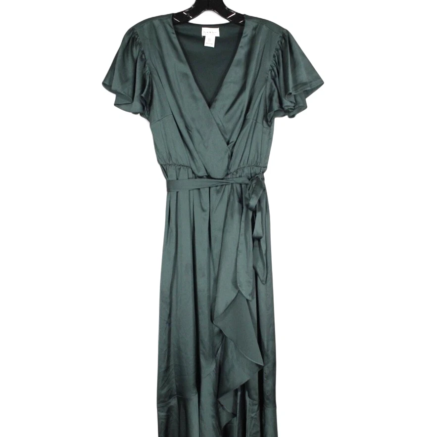 green emerald velvet dress Nicole Bakti 7273 main image 1