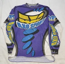 Vintage AXO Sport Shirt Mens Motocross Racing Jersey 90s AOP Purple size XL
