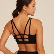 Z by Zella Girl's Superstar Bralette Dance Sports Bra in Black size Medium 9-10
