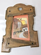 Handcrafted Picture made of Pressed Flowers w Wood Frame  MADE IN BEOGRAD SERBIA