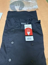 Chef Works Uniform Mens 3XL Full Zip Up Jacket Black Modern Style