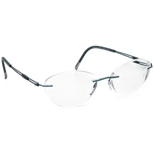 Silhouette Eyeglasses 5521 70 5040 Titan Next Generation Teal Rimless 50[]17 135