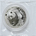 2001 Chinese 10 Yuan 1 oz 999 Pure Silver Panda Coin Sealed in Capsule